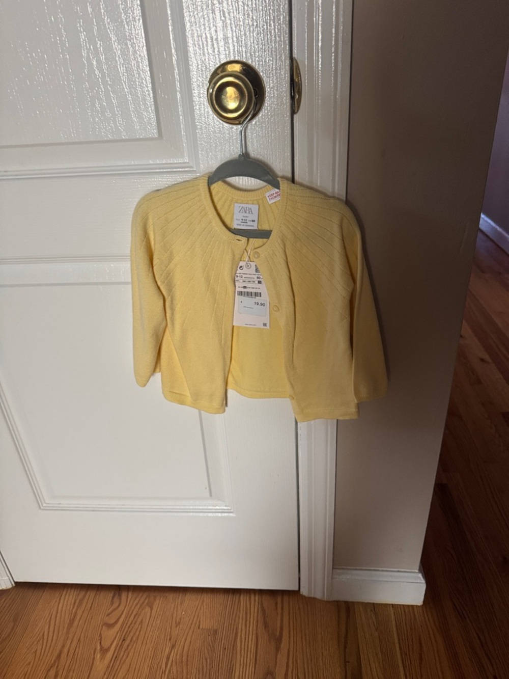 Zara Kids Pale Yellow Knit Cardigan